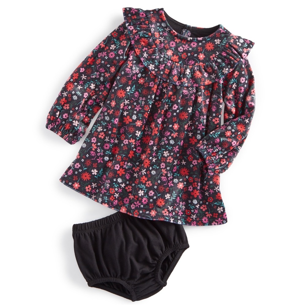 First Impressions Baby Girls Floral Ruffled Dress - Scarlet Crush Floral - 18M